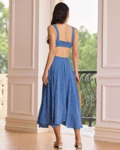 The Blue Polka Dot Cut-Out Midi Dress -Outlet Dress Mix Up Store the blue polka dot cut out midi dress dresses fzebo1