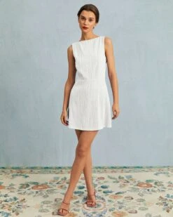 The Solid Water Ripple Textured Sleeveless Mini Dress 17 The Solid Water Ripple Textured Sleeveless Mini Dress -Outlet Dress Mix Up Store the boat neck backless textured mini dress dresses f2j9vq 481004