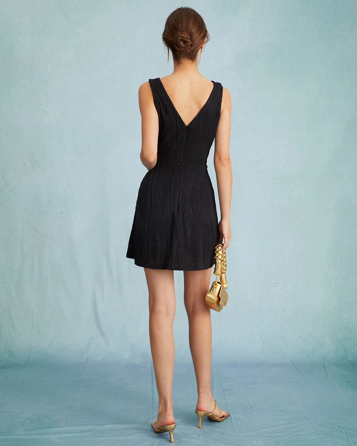 The Solid Water Ripple Textured Sleeveless Mini Dress 6 The Solid Water Ripple Textured Sleeveless Mini Dress - Image 6