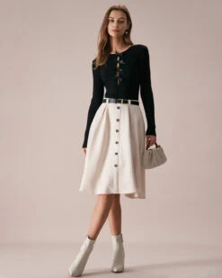 The Black Boat Neck Bowknot Front Knit Top -Outlet Dress Mix Up Store the bowknot front cutout knit top tops rmn0ia