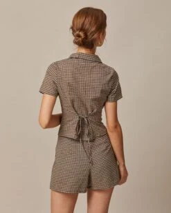 The Brown High Waisted Plaid Shorts -Outlet Dress Mix Up Store the brown high waisted plaid shorts bottoms hpf7fw 641326