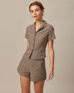 The Brown High Waisted Plaid Shorts -Outlet Dress Mix Up Store the brown high waisted plaid shorts bottoms rcugwi 862655