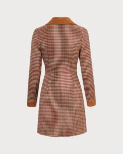 The Brown Plaid Spliced Suede Mini Dress 15 The Brown Plaid Spliced Suede Mini Dress -Outlet Dress Mix Up Store the brown plaid spliced suede mini dress dresses qv9tnh