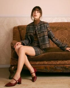 The Brown Striped Single Breasted Jacket -Outlet Dress Mix Up Store the brown striped button jacket outerwear uey4hr