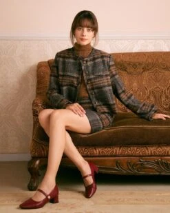 The Brown Natural Waisted Striped Mini Skirt -Outlet Dress Mix Up Store the brown striped mini skirt bottoms av7nm8