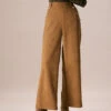 The Brown High Waisted Suede Straight Pants