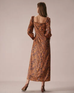 The Brown Sweetheart Neck Zebra Maxi Dress -Outlet Dress Mix Up Store the brown sweetheart neck zebra maxi dress dresses oqggpj