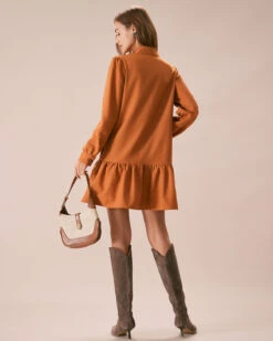 The Caramel Mock Neck A-Line Mini Dress -Outlet Dress Mix Up Store the caramel mock neck a line mini dress dresses gtlgu4