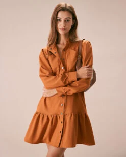 The Caramel Mock Neck A-Line Mini Dress -Outlet Dress Mix Up Store the caramel mock neck a line mini dress dresses wueh60