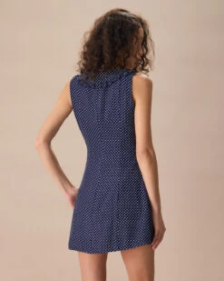 The Navy Chelsea Collar Polka Dot Mini Dress -Outlet Dress Mix Up Store the chelsea collar polka dot mini dress dresses 0rkqgf