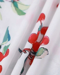 The White Puff Sleeve Cherry Split Midi Dress -Outlet Dress Mix Up Store the cherry tie side split midi dress dresses aszys7