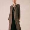 The Coffee Lapel Belted Double Breasted Coat