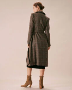 The Coffee Lapel Belted Double Breasted Coat -Outlet Dress Mix Up Store the coffee lapel double breasted coat outerwear de7cbc
