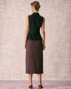 The Coffee High Waisted Plaid Midi Skirt -Outlet Dress Mix Up Store the coffee plaid midi skirt bottoms ag83nk