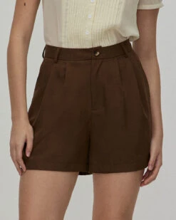 The Coffee Pleated High-Waisted Wide Leg Shorts -Outlet Dress Mix Up Store the coffee pleated wide leg shorts coffee bottoms xamb6p
