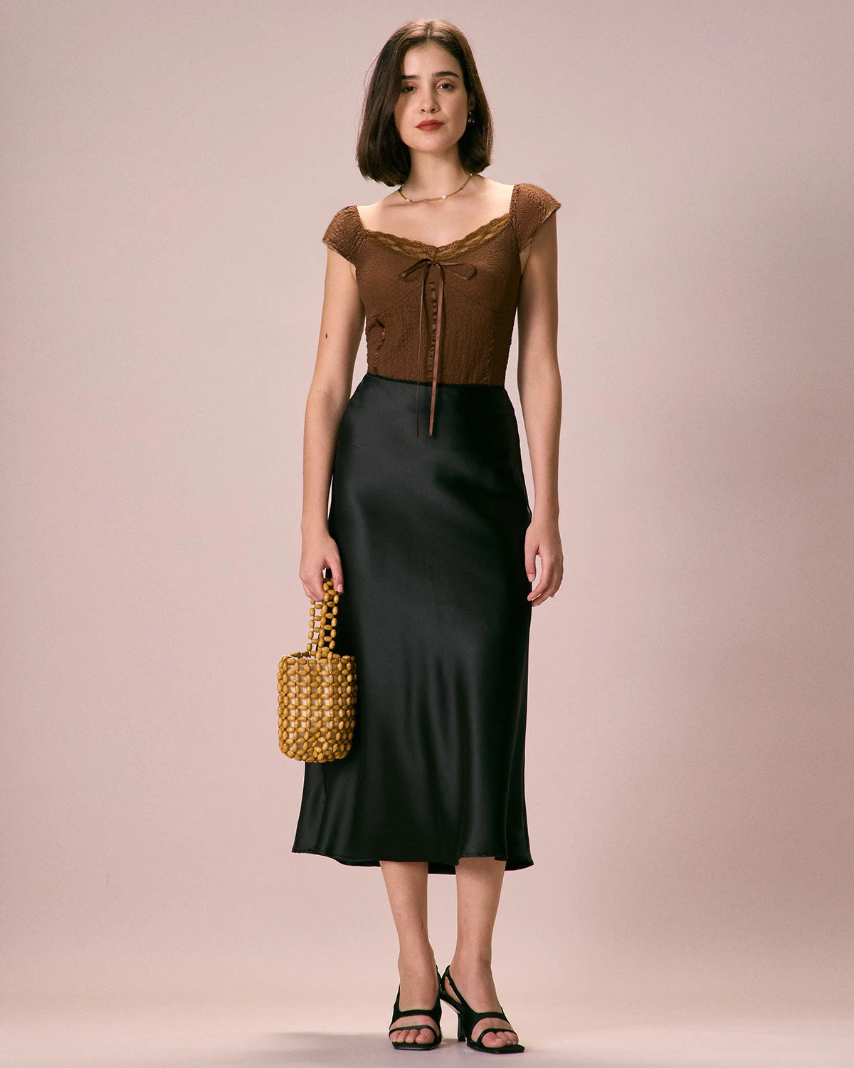 The Coffee V Neck Lace Textured Tee 4 The Coffee V Neck Lace Textured Tee - Image 4