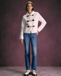 The White Horn Button Long Sleeve Jacket