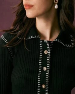 The Black Seam Colorblock Button Cardigan -Outlet Dress Mix Up Store the collared seam colorblock cardigan tops c22omc 2fccea2e ef4f 4a50 925f 9167282f652a 813839