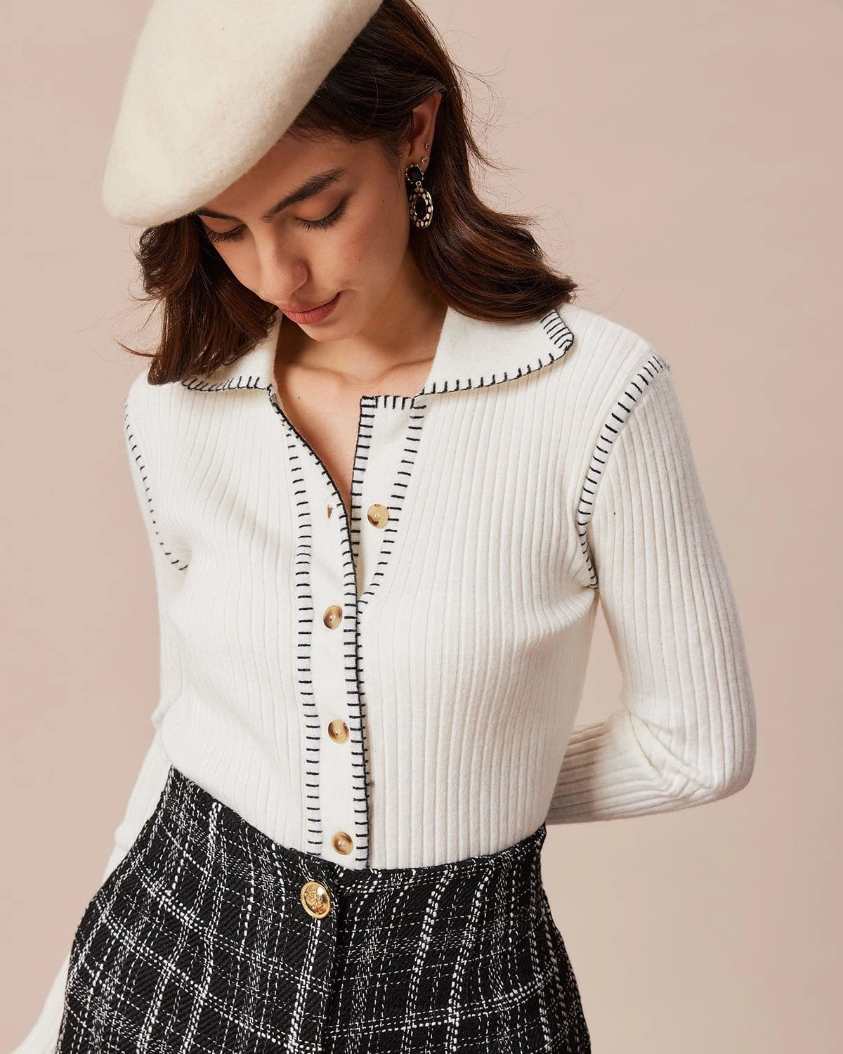 The White Seam Colorblock Button Cardigan 3 The White Seam Colorblock Button Cardigan - Image 3