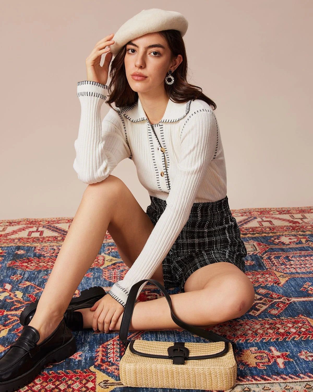 The White Seam Colorblock Button Cardigan 4 The White Seam Colorblock Button Cardigan - Image 4