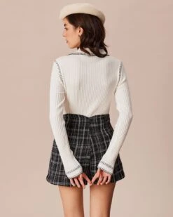 The White Seam Colorblock Button Cardigan 12 The White Seam Colorblock Button Cardigan -Outlet Dress Mix Up Store the collared seam colorblock cardigan tops ztdvnm 325098