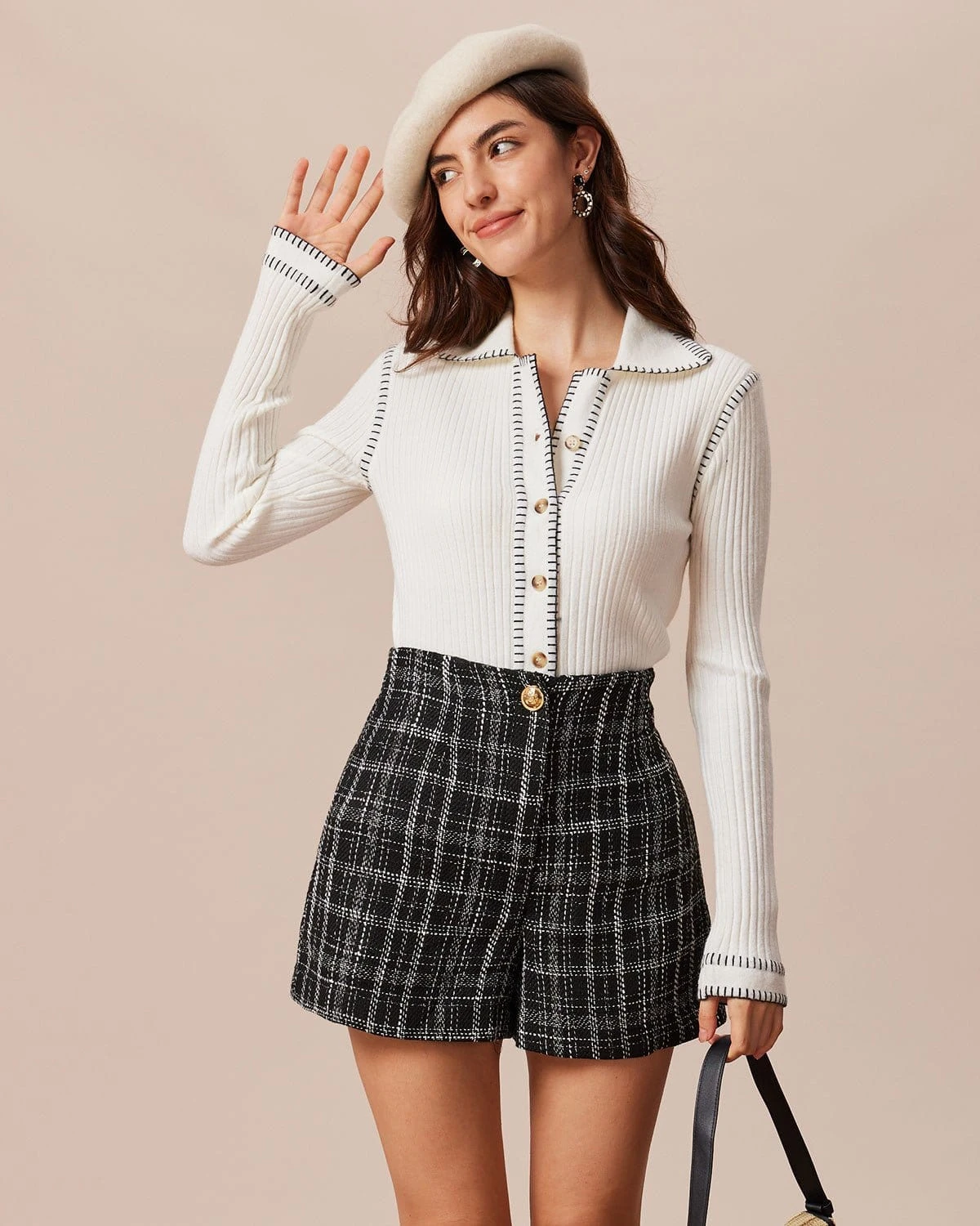 The White Seam Colorblock Button Cardigan 1 The White Seam Colorblock Button Cardigan