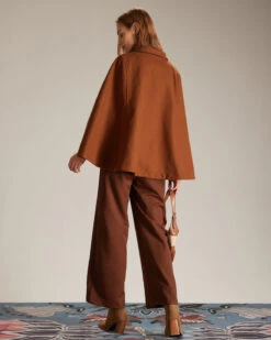 The Brown Collared Single Breasted Cape 11 The Brown Collared Single Breasted Cape -Outlet Dress Mix Up Store the collared single breasted cape outerwear d2w5kk