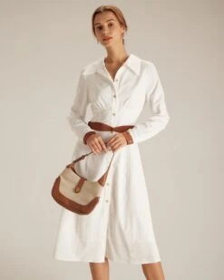 The White Colorblock Belted Shirt Midi Dress 8 The White Colorblock Belted Shirt Midi Dress -Outlet Dress Mix Up Store the colorblock belted shirt dress dresses 6rjhqt