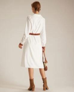 The White Colorblock Belted Shirt Midi Dress 10 The White Colorblock Belted Shirt Midi Dress -Outlet Dress Mix Up Store the colorblock belted shirt dress dresses vdm2ut