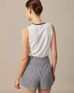 The White Contrast Pointelle Knit Tank Top -Outlet Dress Mix Up Store the contrast knit tank top tops hlzqdg 196641