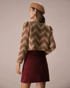 The Red Corduroy Ruffle Button Mini Skirt -Outlet Dress Mix Up Store the corduroy ruffle mini skirt bottoms uu8yxg