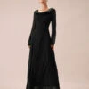The Black Cowl Neck Long Sleeve Maxi Dress
