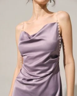 The Solid Cowl Neck Pearl Strap Midi Dress -Outlet Dress Mix Up Store the cowl neck pearl strap midi dress dresses gnrpj4