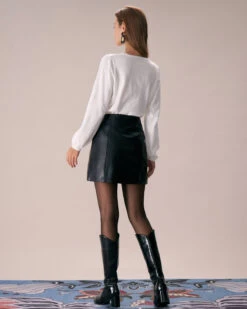 The Apricot Crew Neck Embroidery Knit Top -Outlet Dress Mix Up Store the crew neck buttoned knit top tops qakn5c