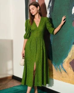 The Puff Sleeve Cutout Slit Maxi Dress -Outlet Dress Mix Up Store the cutout split maxi dress dresses idpcp3 849082