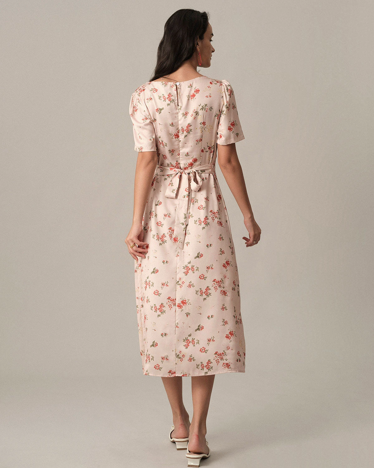 The Floral Tie Strap Cutout Midi Dress 5 The Floral Tie Strap Cutout Midi Dress - Image 5