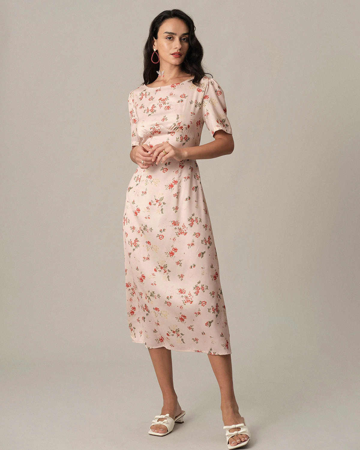 The Floral Tie Strap Cutout Midi Dress 3 The Floral Tie Strap Cutout Midi Dress - Image 3