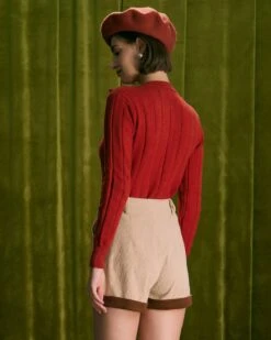 The Brick Red Floral Embroidered Cardigan -Outlet Dress Mix Up Store the floral embroidered wool cardigan tops zc8no2 50f02628 5f4e 45ac 9d38 2b86a12c3d42