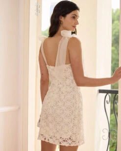 The Beige Floral Mesh Tie Strap Mini Dress 8 The Beige Floral Mesh Tie Strap Mini Dress -Outlet Dress Mix Up Store the floral mesh spliced mini dress dresses 8hjzxs