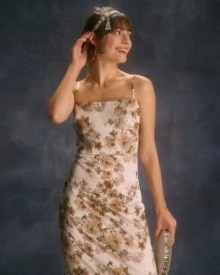 The Apricot Floral Slit Maxi Dress -Outlet Dress Mix Up Store the floral side split maxi dress dresses tkjkb5 11f7e075 8904 487b a02f 01c75281e5b6