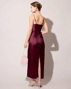 The Red Back Slit Satin Sling Maxi Dress -Outlet Dress Mix Up Store the floral side split maxi dress dresses ulftlt a3767785 59f6 4a5c bef6 eef5804fd59e 287044