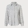 The White Collared Geometric Polka Dot Shirt