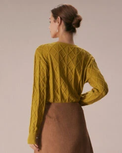 The Ginger V Neck Argyle Ribbed Cardigan -Outlet Dress Mix Up Store the ginger v neck argyle cardigan tops rwc0zb