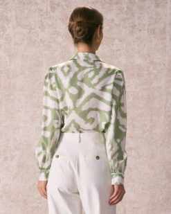 The Green Abstract Print Button Up Shirt 11 The Green Abstract Print Button Up Shirt -Outlet Dress Mix Up Store the green abstract print shirt tops ewlxex