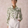 The Green Abstract Print Button Up Shirt