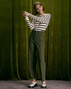 The Green Button Corduroy Wide Leg Pants -Outlet Dress Mix Up Store the green corduroy wide leg pants bottoms xruurb