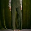 The Green Button Corduroy Wide Leg Pants