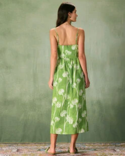 The Green Floral Ruched Slip Midi Dress -Outlet Dress Mix Up Store the green floral ruched midi dress dresses 4rwmsh