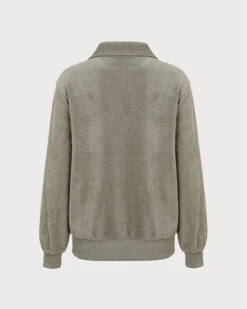 The Green Half Zip Drop Shoulder Sweatshirt -Outlet Dress Mix Up Store the green half zip drop shoulder sweatshirt tops rdojkq