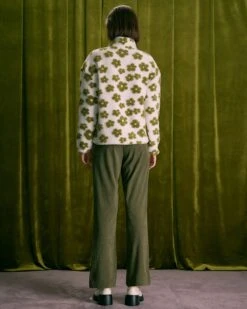 The Green Floral Half Zip Fleece Sweatshirt -Outlet Dress Mix Up Store the green half zip fleece sweatshirt tops ecffhz